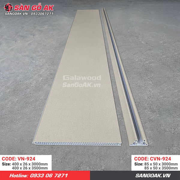 Tấm vách ngăn nhựa vân vải kem Galawood VN-924